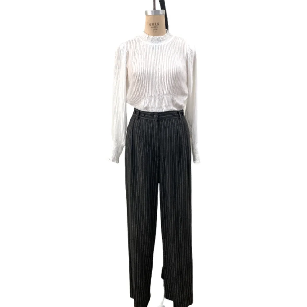 Zara White Blouse Wrinkle Pleat Ruffle Top Silky Flowy Delicate  Size Small NWT‎ - Picture 4 of 5